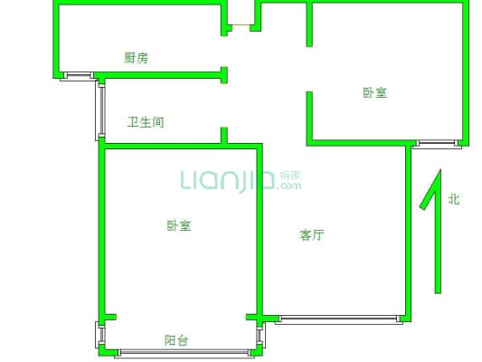 中诚·晶典 2室2厅 南-户型图