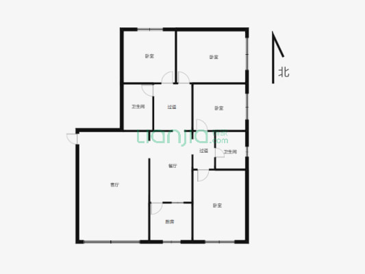 泰翔小区 4室两厅大平层  简单装修 房东诚心卖-户型图