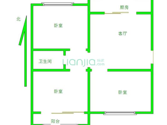 馨乐园 3室1厅 南 北-户型图