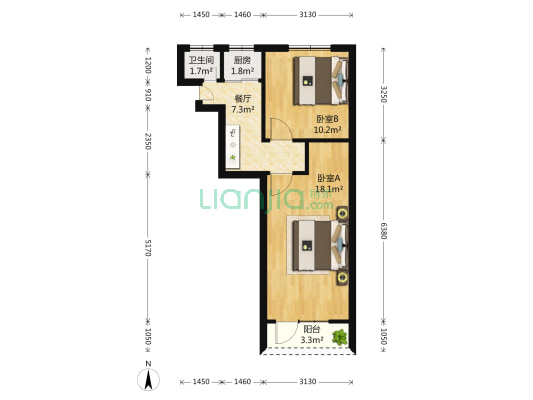 三航小区 2室1厅1卫 50平方