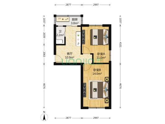 怡静园社区 2室1厅1卫 56平方
