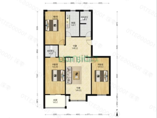 南北通透三居，中间楼层，房本满五，税费低。-户型图