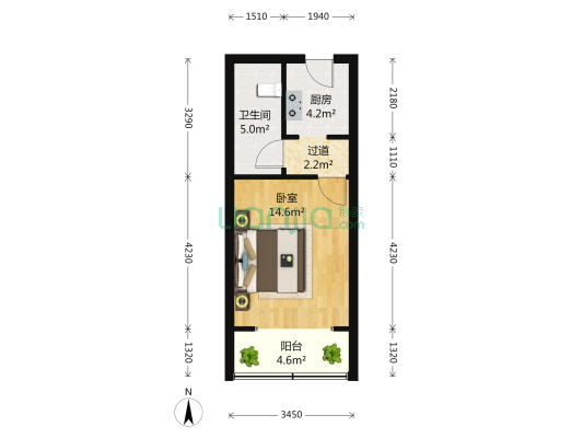常熟路165号 1室0厅1卫 41平方