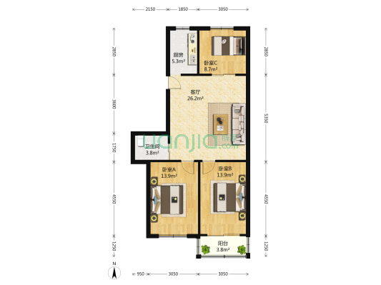 新建西路129号 3室1厅1卫 0平方