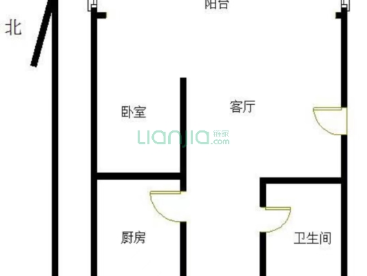 香港花园 1室1厅 南-户型图