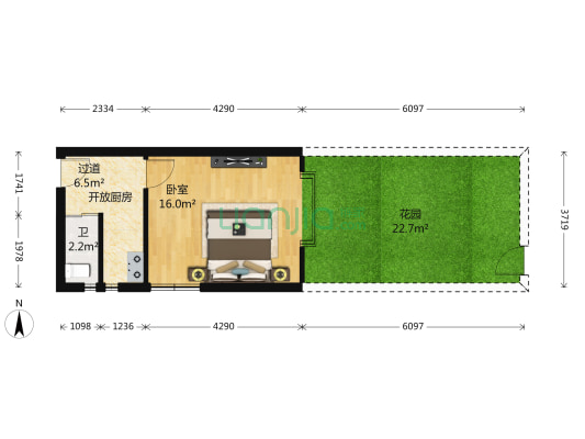 西麓街 1室0厅1卫 29平方
