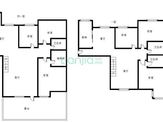 K2狮子城北区 6室4厅 南 北-户型图