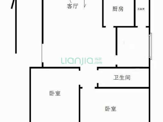 南北通透大2居，房本满五唯一，交通出行方便-户型图