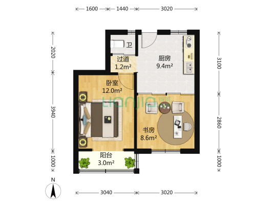 泰安路27弄 2室1厅1卫 48平方