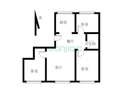 碧水蓝庭，电梯中层三居室，居家自主优选-户型图