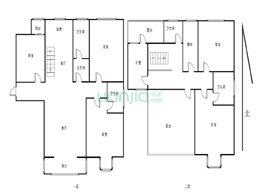华运凯旋城，精装顶层复式，6卧室，带大露台-户型图