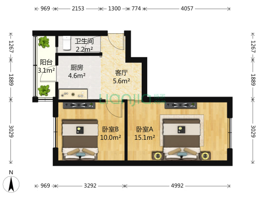 气象台路 2室1厅1卫 51平方