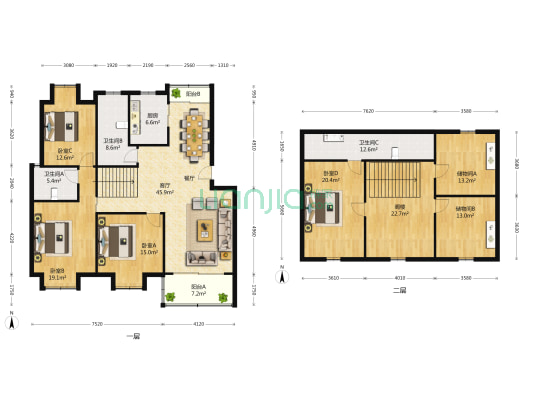 顺驰蓝湾 4室2厅3卫 135平方