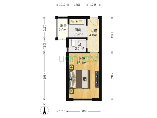 宏爱巷 1室0厅1卫 35平方