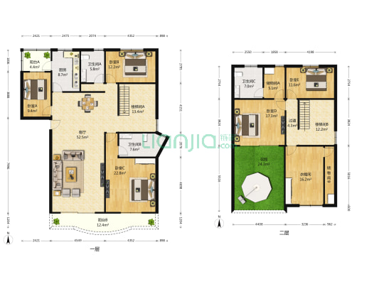 杜甫花园 5室1厅3卫 269平方