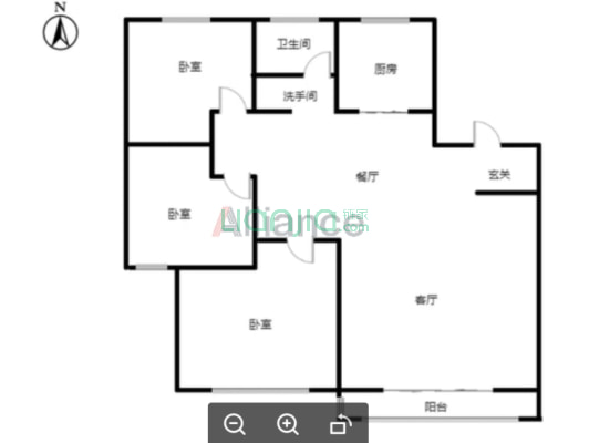 永安小区 3室2厅 南 北-户型图