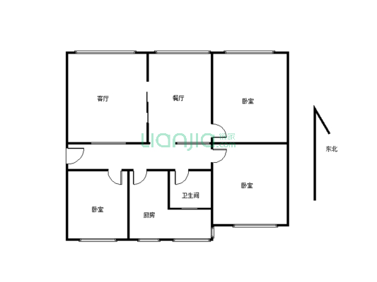 燕山街   步梯 套三一卫 房子简单装修 看房提方便-户型图