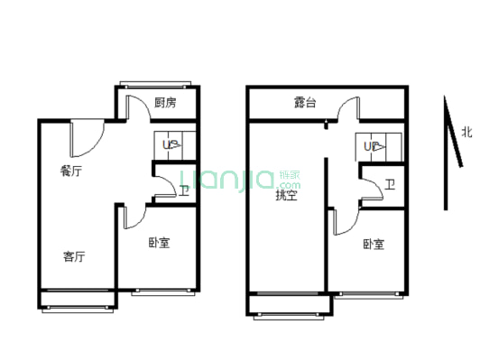 公园旁环境优美叠拼别墅 客厅挑空可封成卧室 居住舒适-户型图