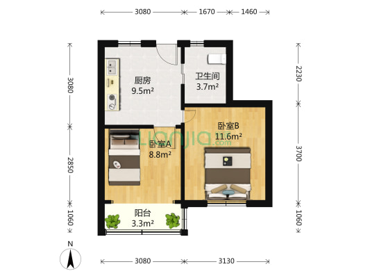 泰山一村 2室0厅1卫 45平方