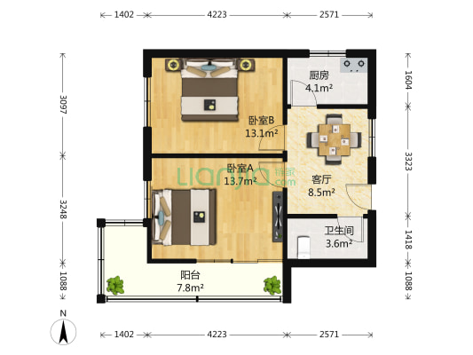 丽水路 2室1厅1卫 68平方