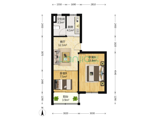 仓城四村 2室1厅1卫 0平方