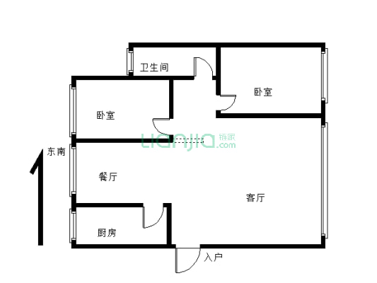 乾州伟业广场，单位宿舍，高层非顶，2室可停车小区-户型图