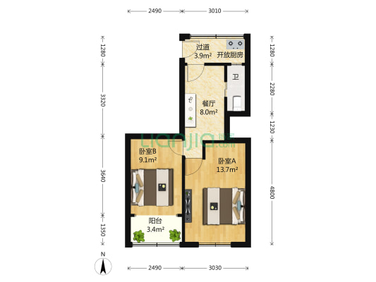 崂山三村 1室1厅1卫 0平方