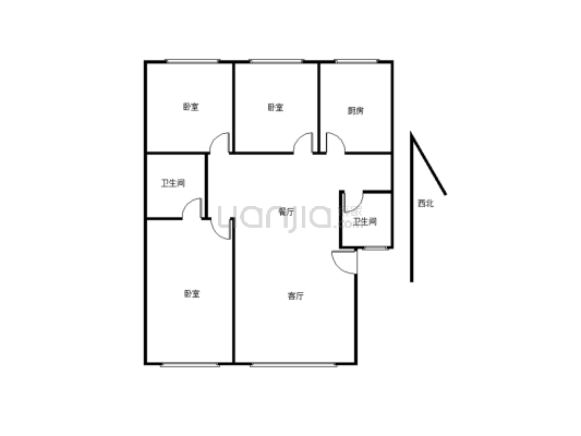 建安小区大三室 拎包入住 价格好谈-户型图