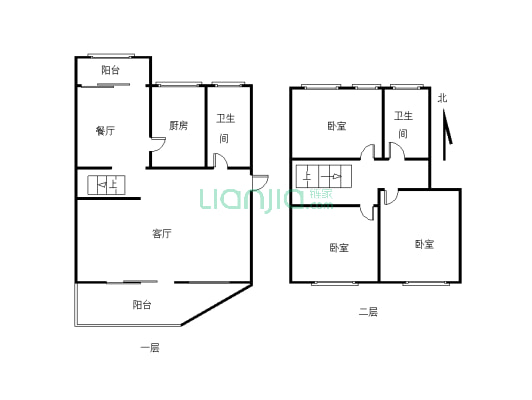 南河大型优质小区3室2厅，厅朝南-户型图