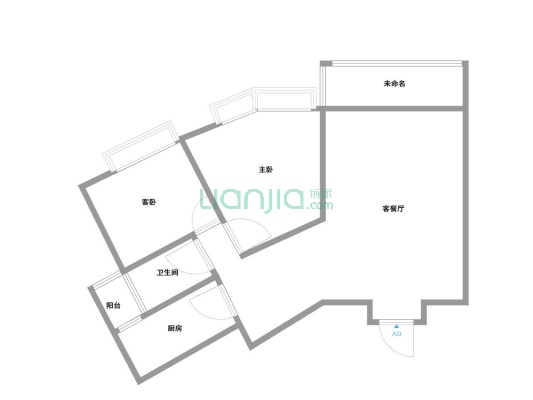 尚邦领域精致两房，楼下就是香江百货-户型图