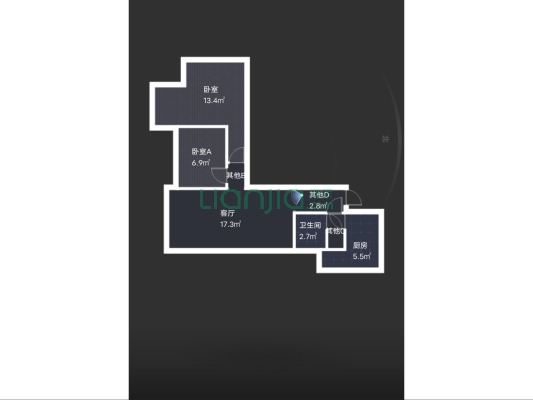 凤凰财富广场电梯中层 精装两居室 采光好 本满二 拎包-户型图