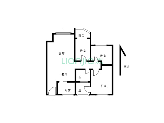 小区中庭，中间楼层，采光好，适合居住-户型图
