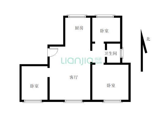 东边户 独立三室  单价低 采光好 中间楼层-户型图