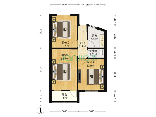 台东东兴市场 3室0厅1卫 73平方