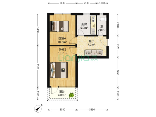 中沟路40弄 2室1厅1卫 51平方