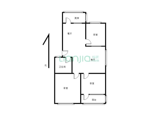 朱营和睦小区2室好户型 采光好-户型图