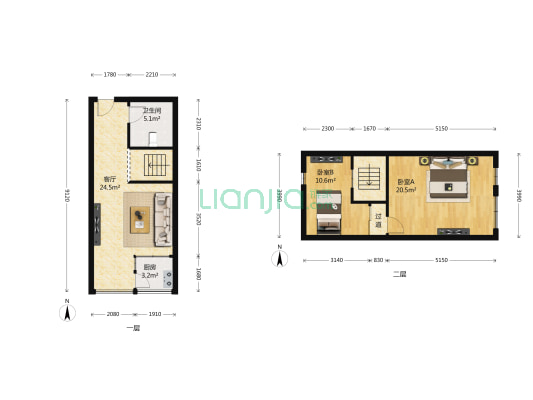 慧晶国际 2室1厅1卫 53平方