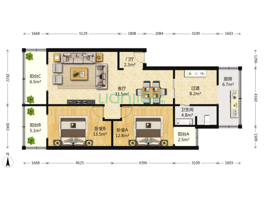 华油巷7号 2室1厅1卫 115平方