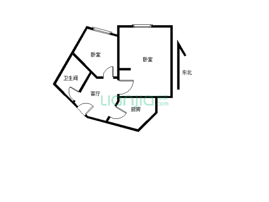 金江大厦 2室2厅 东-户型图