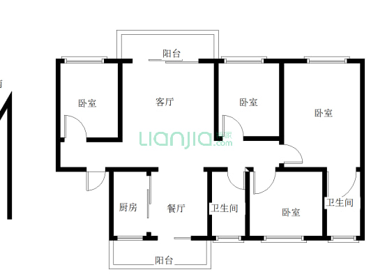 碧桂园十里江湾观澜小高层电梯标准的四房两厅两卫-户型图