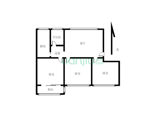 建设小区新房区精装修三室朝阳户型满五唯一带地下室-户型图