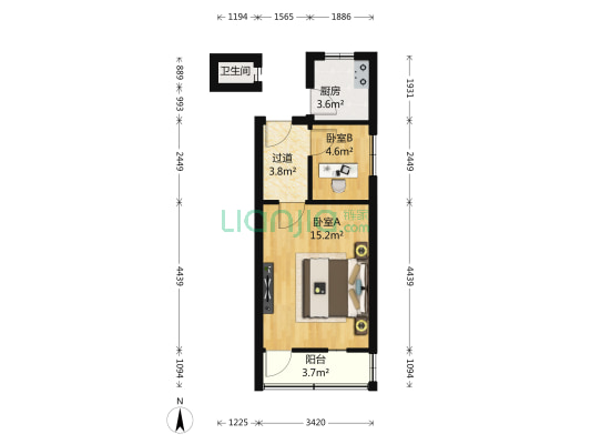 芦席营82号 2室0厅1卫 42平方