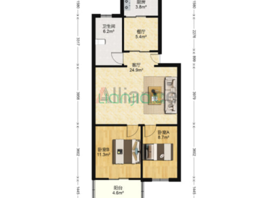 此房满五唯一 税费低  交通便利-户型图
