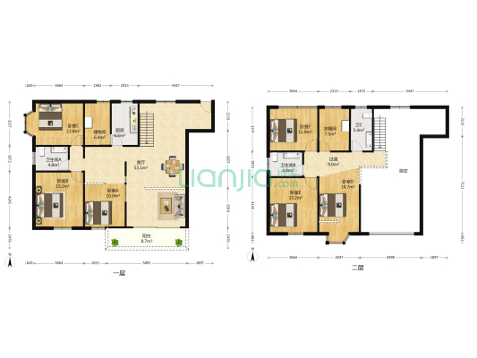 杏坛苑小区 6室1厅3卫 246平方