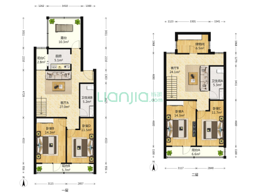 芳草苑公寓 4室2厅2卫 209平方
