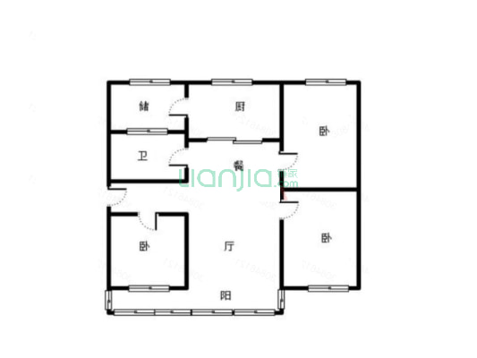 联合小区四号院 3室1厅 南 北-户型图