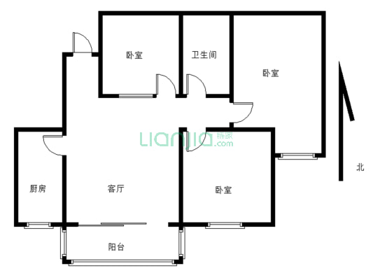 解放路与铁丘路交通便利小区环境干净舒适适合居住-户型图