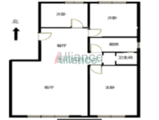 急售三利B区南北通透三居洋房，满二，价格美丽。-户型图