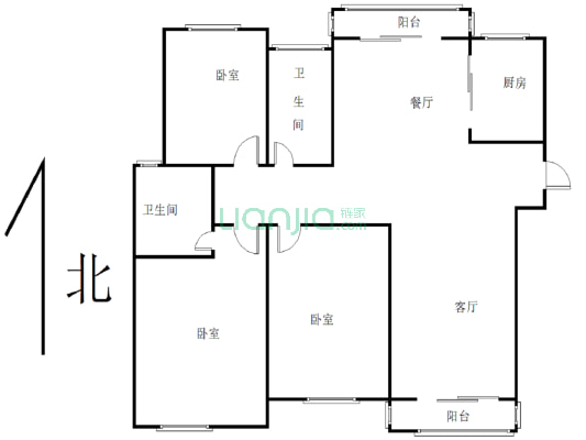 建业壹号城邦  有证可按揭全天采光  大三房边户-户型图