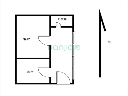 广州美术学院宿舍 2室1厅 东